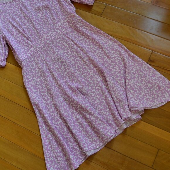 & OTHER STORIES FLORAL PRINT PUFF SLEEVE DRESS SIZE 38 US S/M - Picture 4 of 8